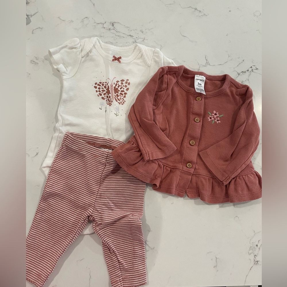 Carter's matching set with Cardigan